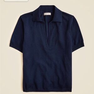 NWT J.Crew SHORT-sleeve sweater-polo in merino wool
